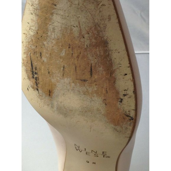 Vintage Womens Nine West Blush Pink Neutral 3in Heels Pumps Slip On Office 9m